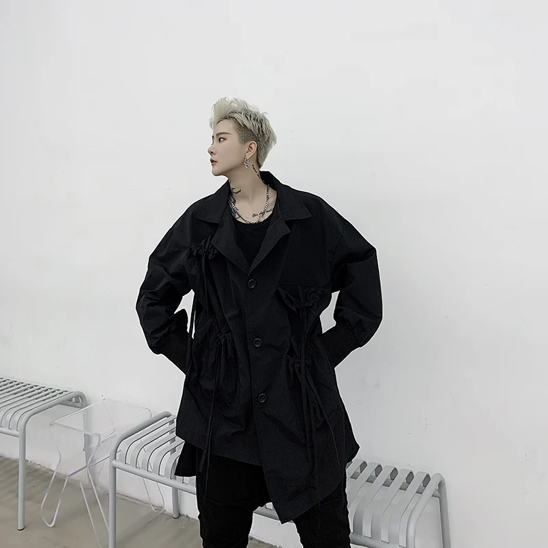 M-XL! Новинка весны, Мужская тонкая ветровка с необычной длиной, Молодежная куртка