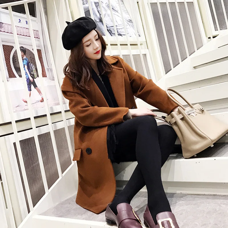 Off Season Autumn And Winter Woolen Coat Women's Padded Mid-length Korean-style Short Cocoon Woolen Jacket