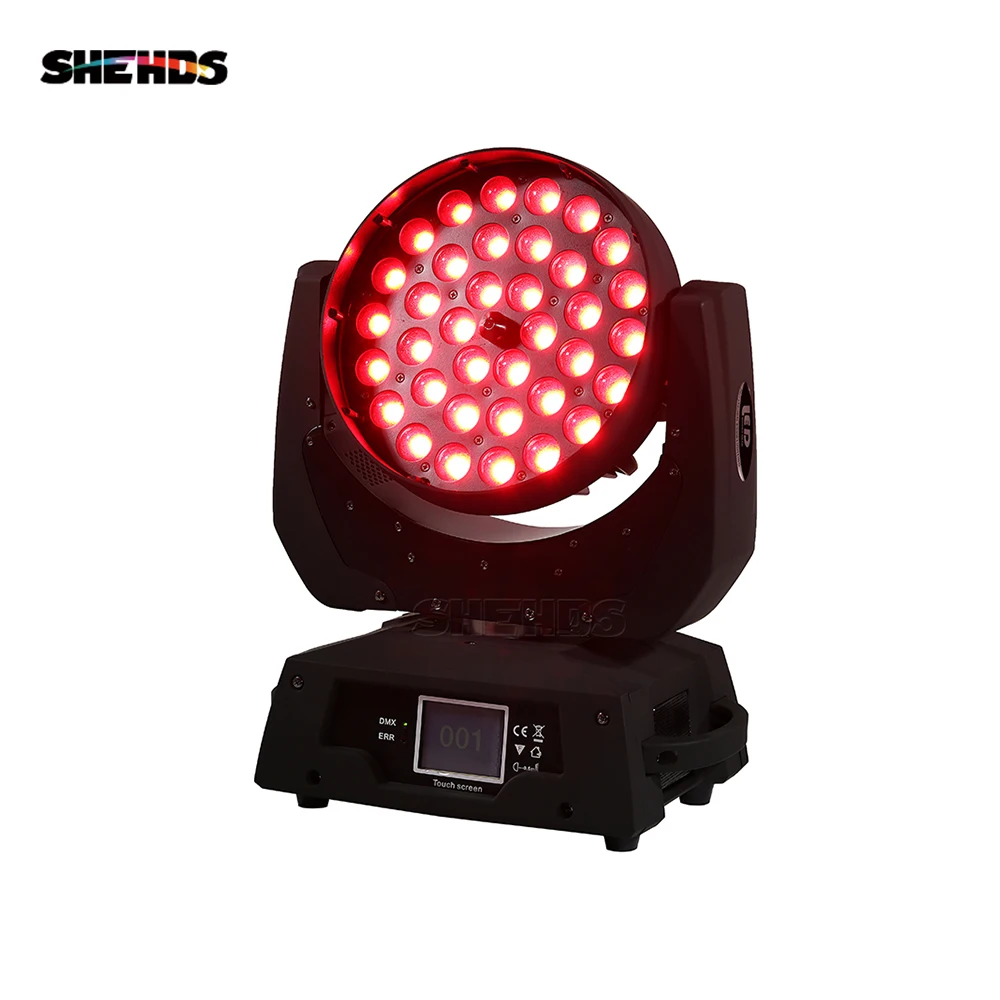 LED Moving Head Wash Light Zoom 36x12 Вт RGBW цвет DMX сценические движущиеся головки мыть сенсорный
