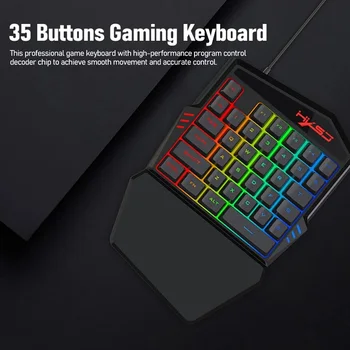 

35 Buttons Gaming Keyboard Mechanical Keyboard and Mouse Kit Backlight Gaming Key-Pad Mouse Set Mobile Phones Game Accessories