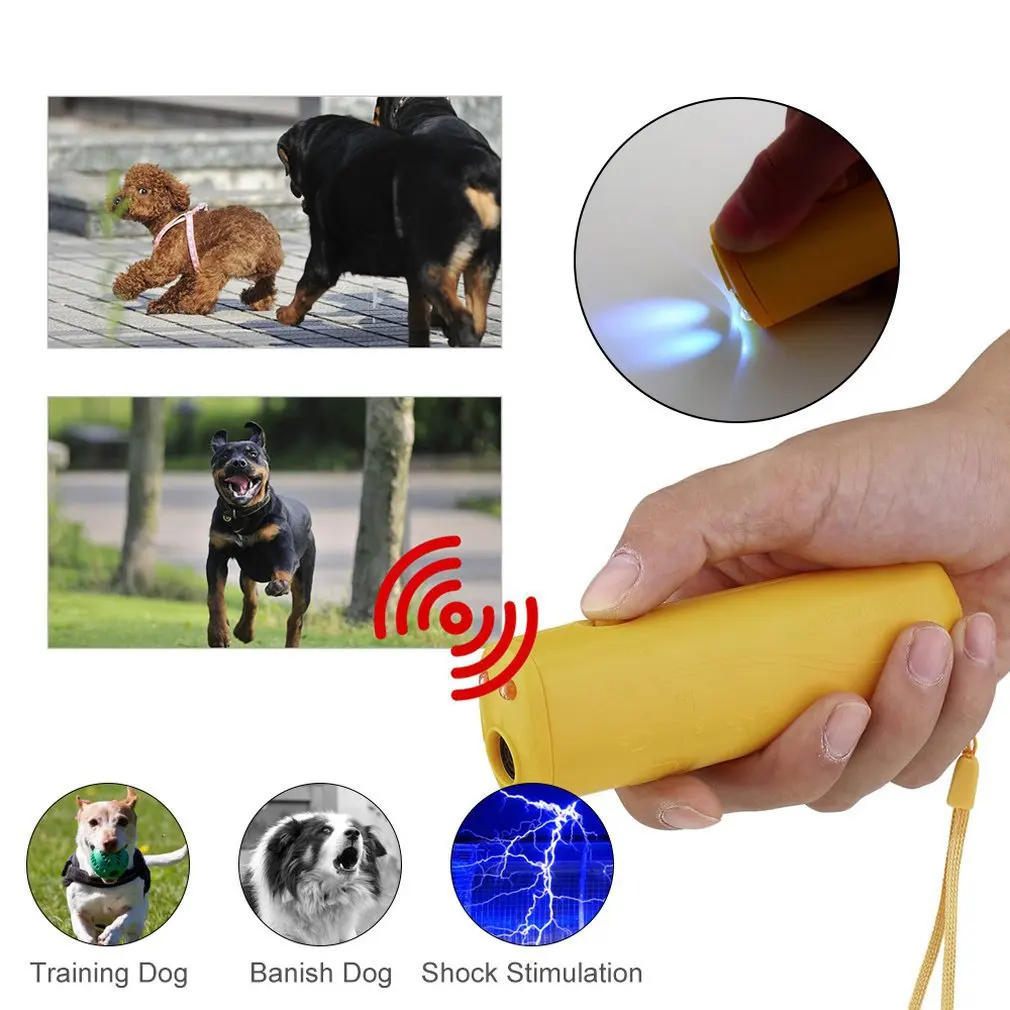 Strengthen Pet Dog Training equipment Ultrasound Repeller 3 in 1 Control Trainer Device Anti Barking Stop Bark Training Device