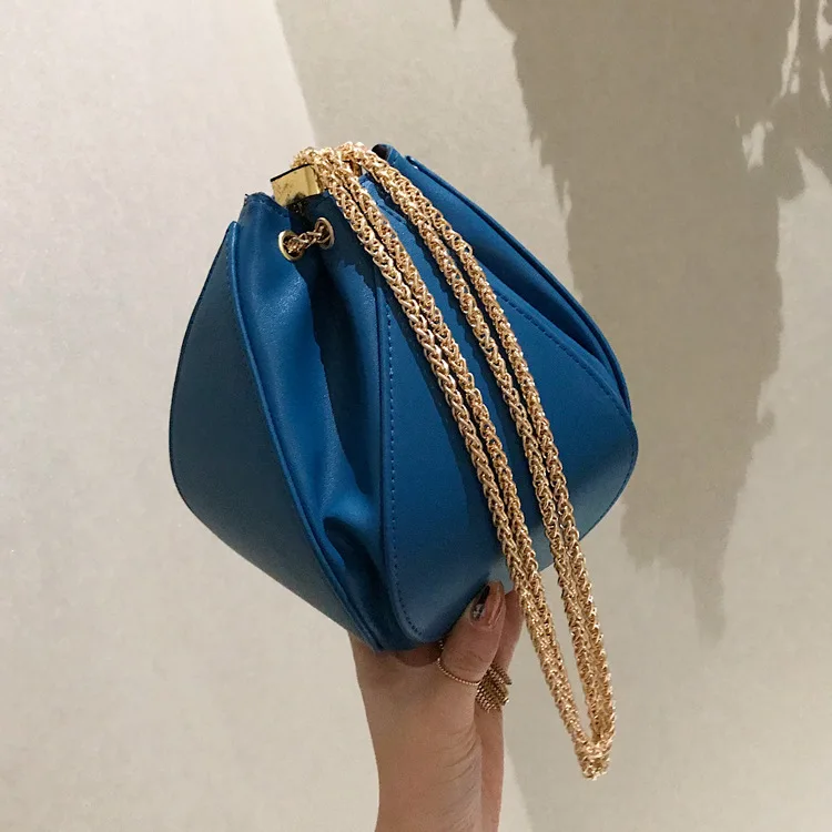 

High Grade Sense Bag WOMEN'S Bag New Style 2019 Western Style Petal deng long bao Versatile Crossbody Bag Chain Bucket Bag
