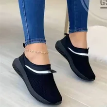 

Plus Size 43 Fashion Loafers Shoes for Woman Sneakers Stretch Fabric Breathable Round Toe Casual Women Shoes Platform Sneakers