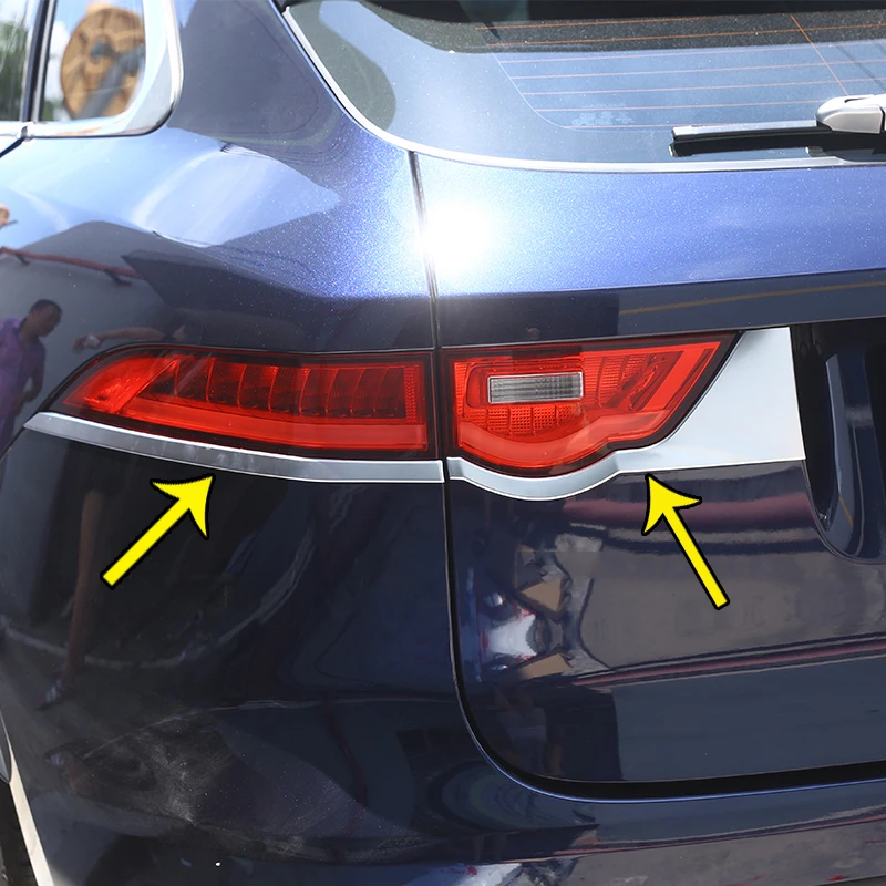 

ABS Chrome Matt Silver Rear Lamp Fog Light Decorative Strips Trim Frame For Jaguar F-Pace f pace X761 2016 2017 2018 Car-Styling