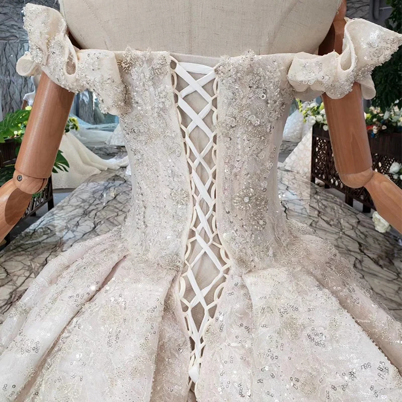 Robe Mariage сексуальное свадебное платье с вырезом лодочкой и открытыми плечами на шнуровке в стиле бохо Robe Mariage Femme Chapel Train Свадебные платья Trouwjurk