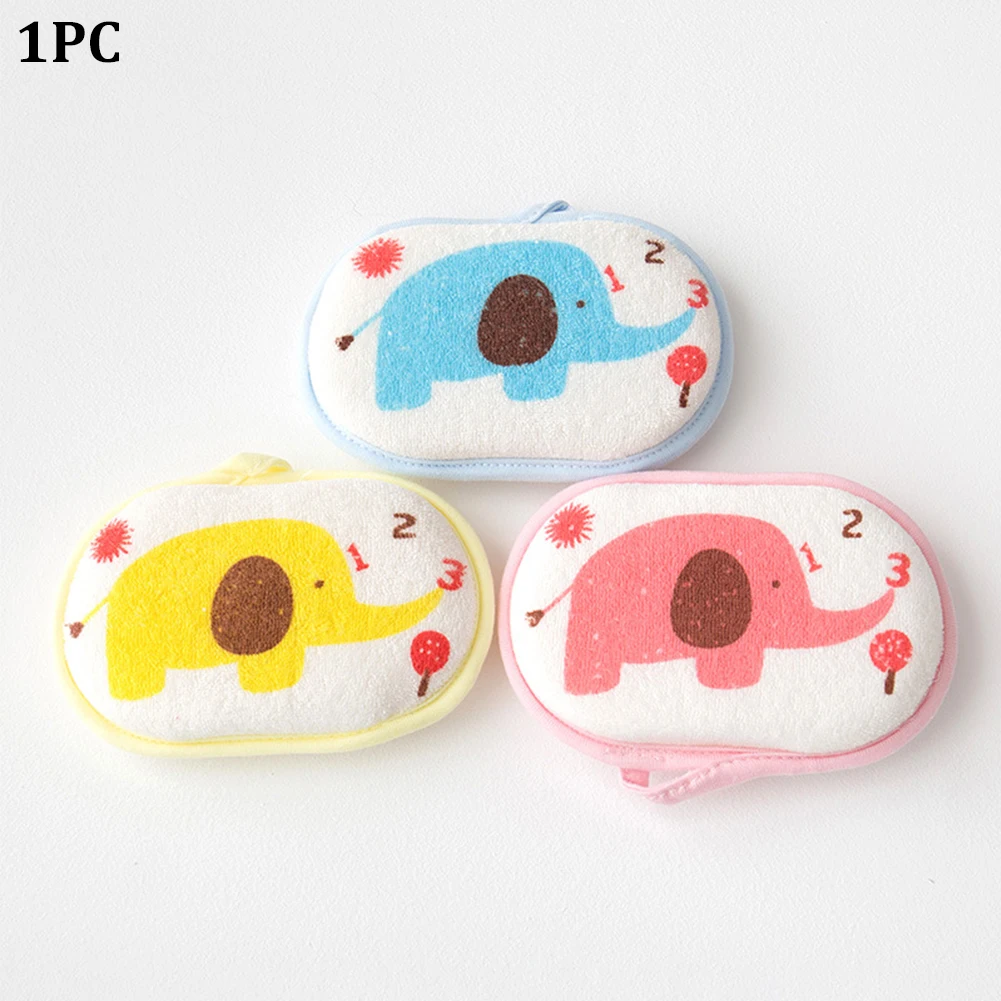 Infant Cute For Newborn Massager Body Care Sponge Cartoon Pattern Child Shower Bath Brush Soft Baby Towel Bathroom Accessories