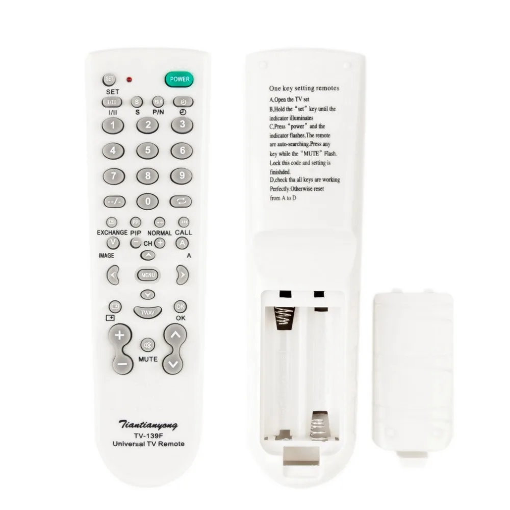 

1Pc Super Version Television White Universal Remote Control TV-139F Wholesale Store