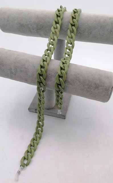 New Fashion Acrylic Glasses Chains Holder Cord Reading Sunglasses Chain Women Largands Eyeglasses Hanging Neck Chain Strap Rope army green