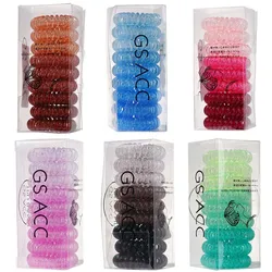9PCS Spiral Phone Hair Ring Elastic Hair Bands for Women Ponytail Holders Colorful Cute Hair Bands Hair Accessories Styling Tool