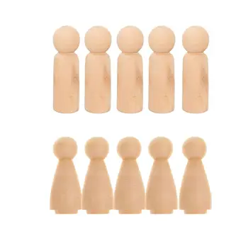 

40Pcs Creative Handmade Puppet Set Wooden Peg Dolls Crafts DIY Painted Toy Decor 72XD
