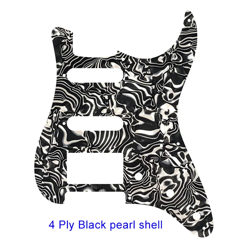 Гитарные части для США 57 лет 8 винтовых отверстий гитара Stratocaster Pickguard с мостом PAF хамбакер один HSS царапины пластины - Цвет: black pearl shell