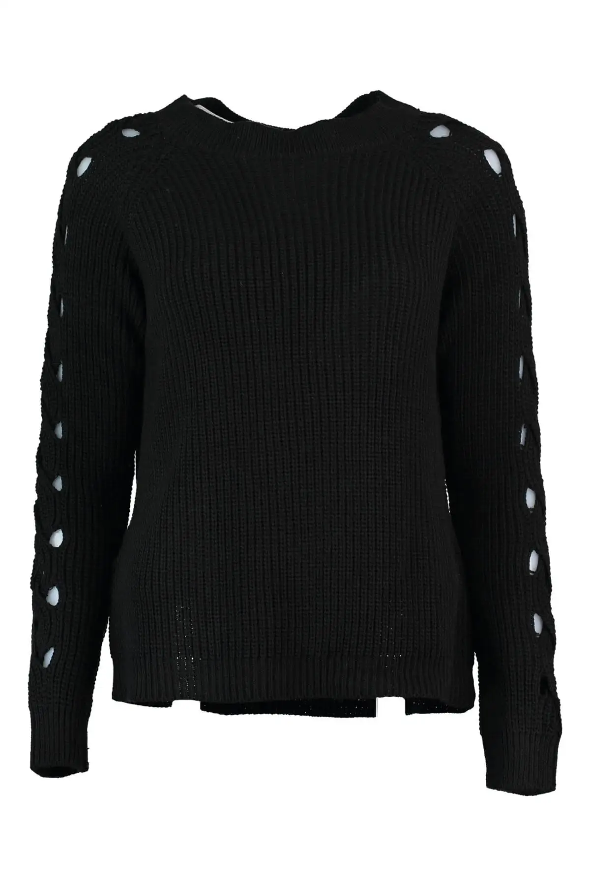 

Trendyol WOMEN-Black Sleeve Detail Sweater Sweater TWOAW20FV0051