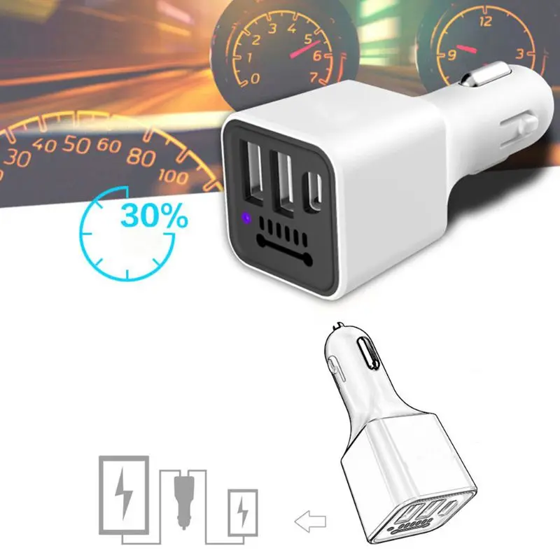 3.1A 3 USB порта зарядное устройство авто очиститель свежего воздуха кислородный бар ионизатор озона