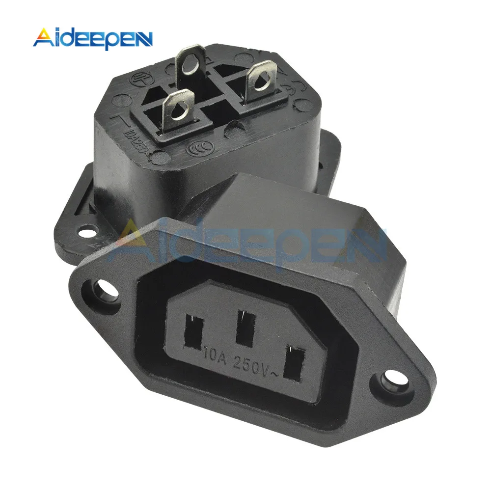 5 шт. AC-04 розетка переменного тока 250 В 10A IEC320 C14 разъём для настенного крепления Адаптер изолятор обернутый медный сердечник 3Pin винт фиксированная розетка