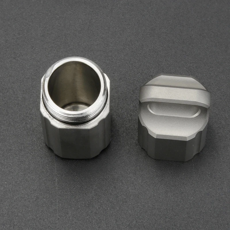 

Outdoor EDC Titanium Alloy Sealed Pill Case Waterproof Capsule Container Tank Multifunctional Cigarette Packaging Storage Bottle