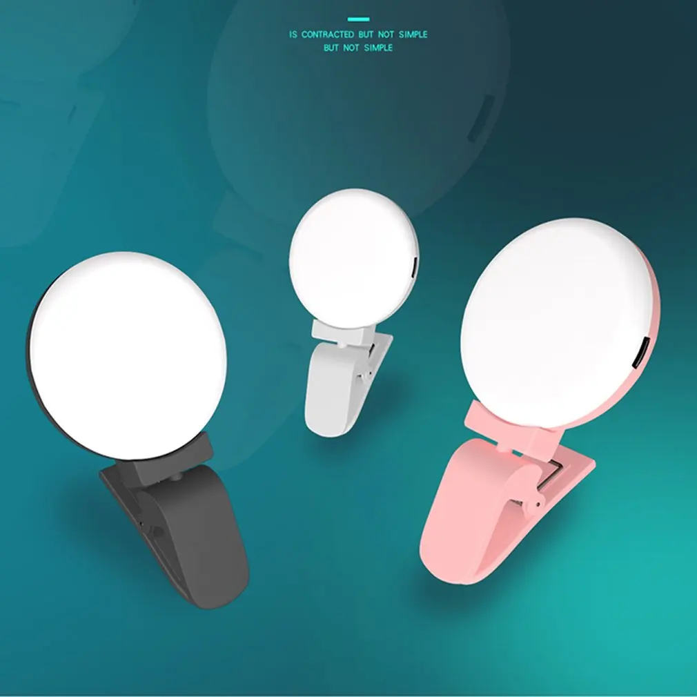 Classic Design LED Selfie Ring Light Supplement Brightness Photo Light Clip-on Makeup Beauty Video Lamp for Mobile Phones