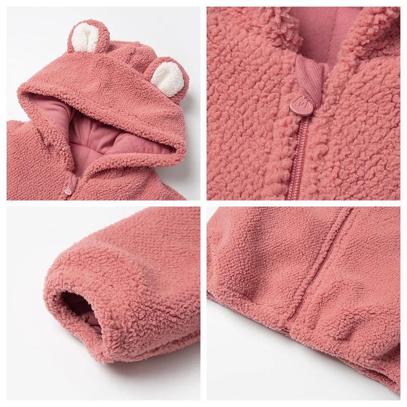 Minibalabala Baby jacket boys and girls baby lamb clothes winter new cotton padded casual clothing