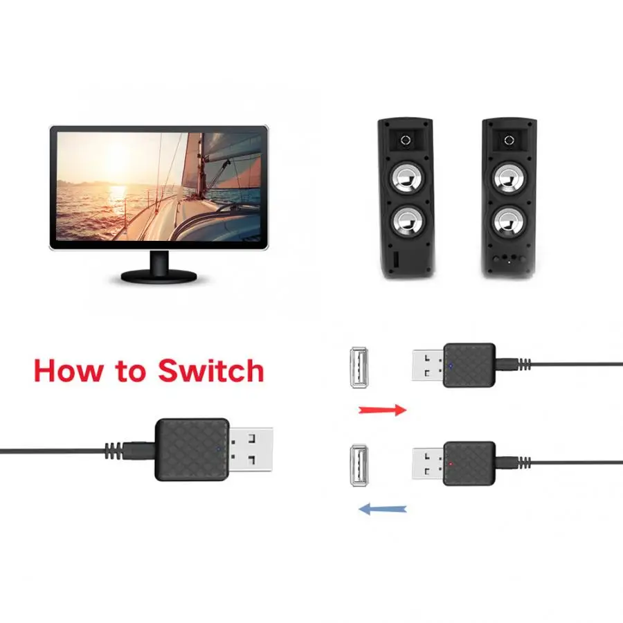 Bluetooth адаптер портативный Bluetooth 5,0 передатчик и приемник 2 в 1 USB Bluetooth аудио адаптер стерео для компьютера ТВ
