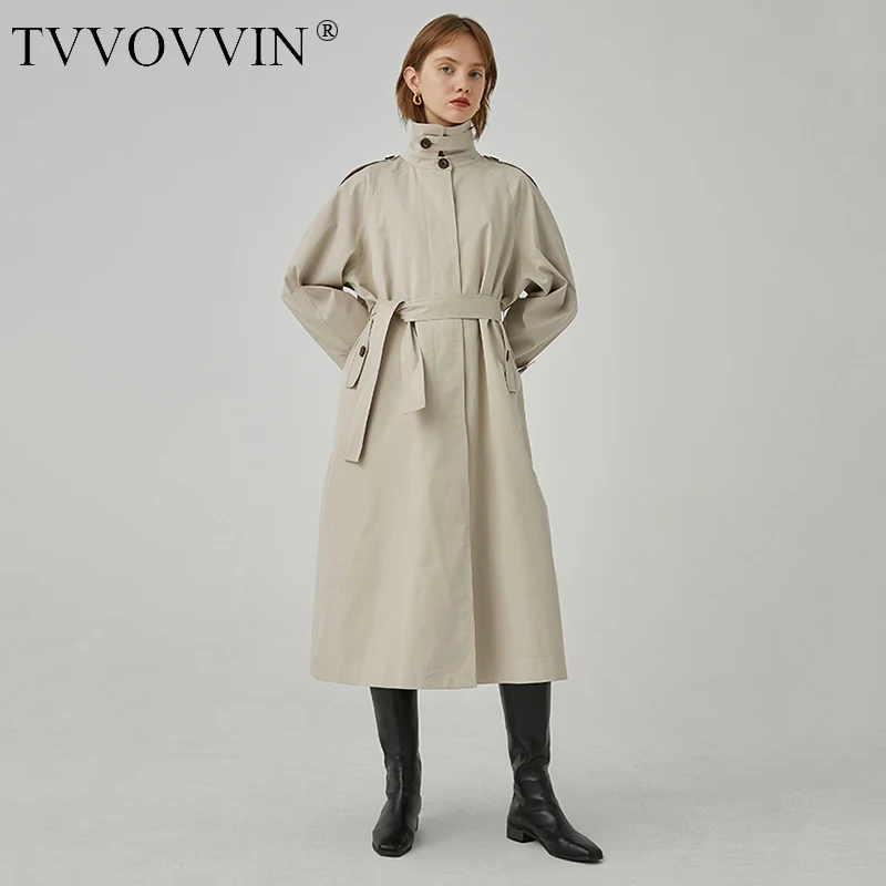 

loose Women Single Breasted Long Big Size Trench New Lapel Long Sleeve Loose Fit Windbreaker Fashion Tide Spring 2020 1R764
