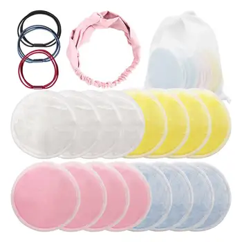 

16Pcs Makeup Remover Reusable Cotton Pad Facial Clean Cotton Pads Make Up Facial Remover Wipe Pad Nail Art Cleansing Tool