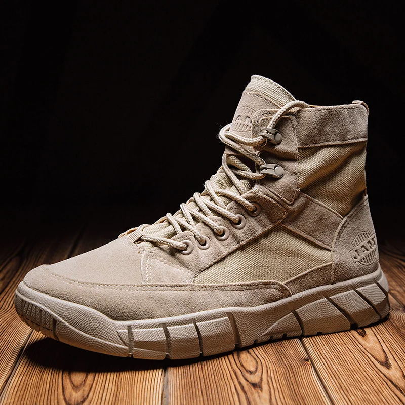 

Hot Sale Desert Boots for Mens Black Men Military Tactical Footwear Designer Military Combat Men Boots Anti Slip Working Boot