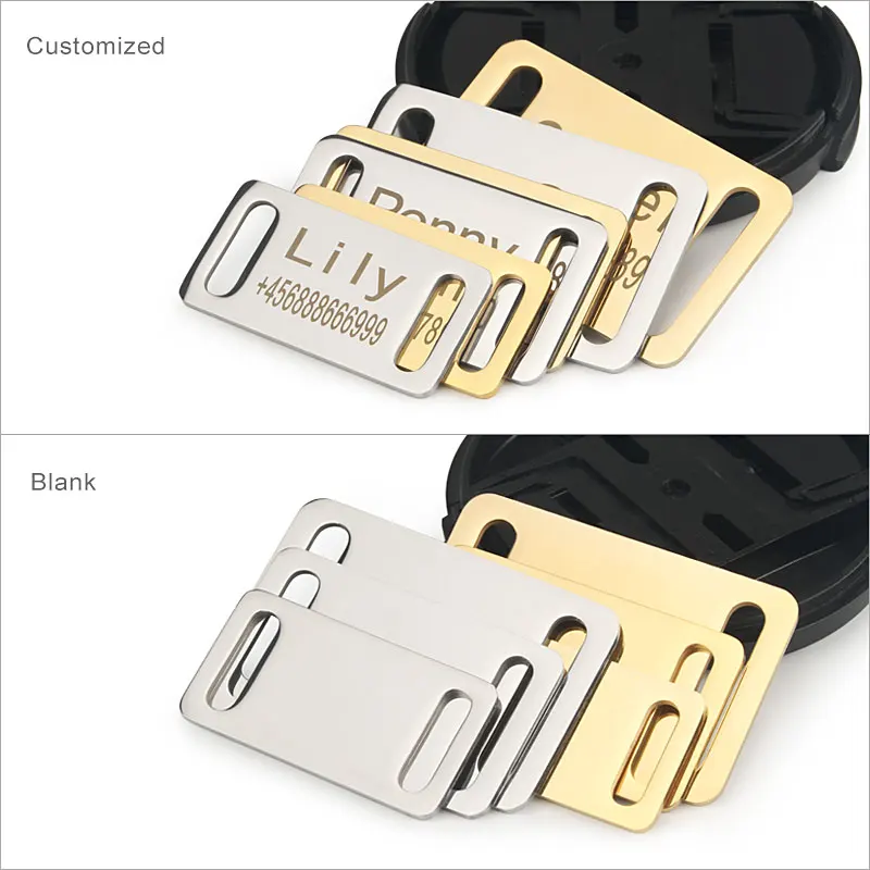 Anti-Lost Pet ID Card Accessories Customize Dog Tag Name Phone Engraved Big Dog Collar Nameplate Personalized Puppy For Cat dog collar pet collar dog tag keychain