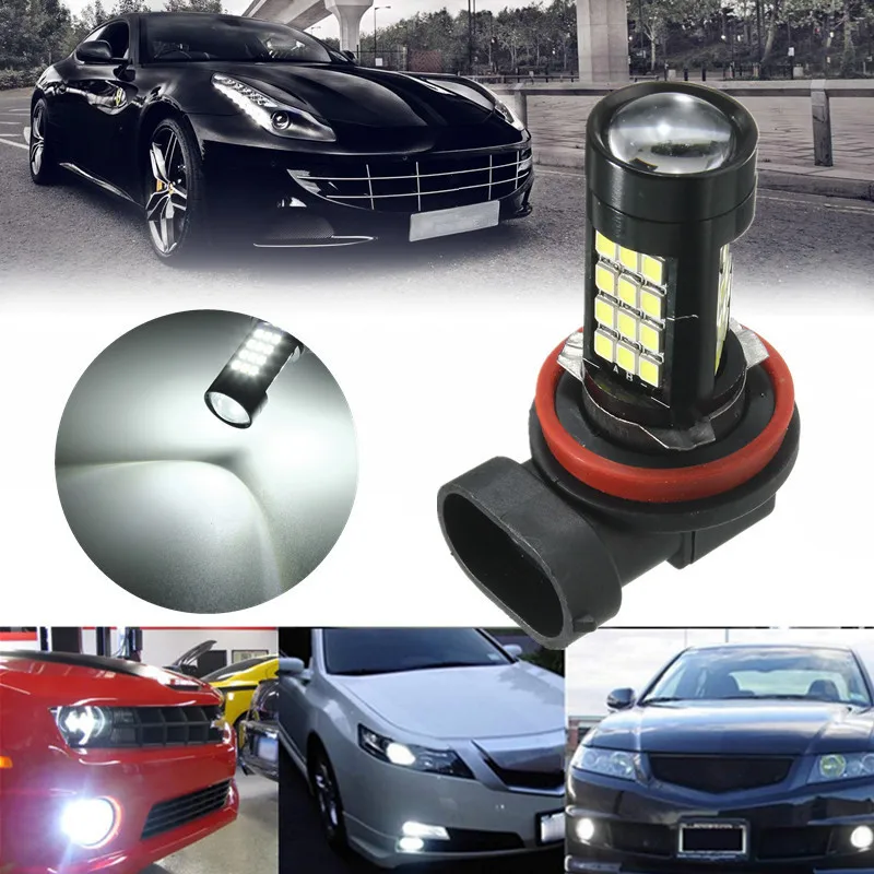 2 шт. H11/H8 42 SMD светодиодный Белый samsung 2835 Canbus безотказная противотуманная фара 6500K V6