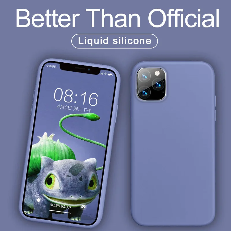 

Original Silicone Case For iPhone 7 8 11 Pro Max Case Plain Color Silicon Cover For iPhone 6 6s Plus X XR XS Funda Coque Capas