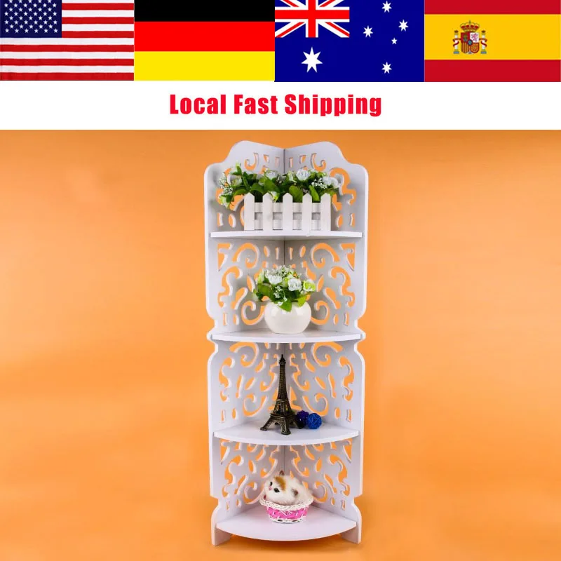 4 уровневая большая угловая настенная полка с креплением на дисплей для хранения