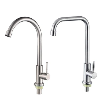 

Kitchen Stainless Steel Bathroom Faucet 360 Degree Rotation Basin Sink Tap Deck Mounted Swivel Water Mixer Tap Single Handle
