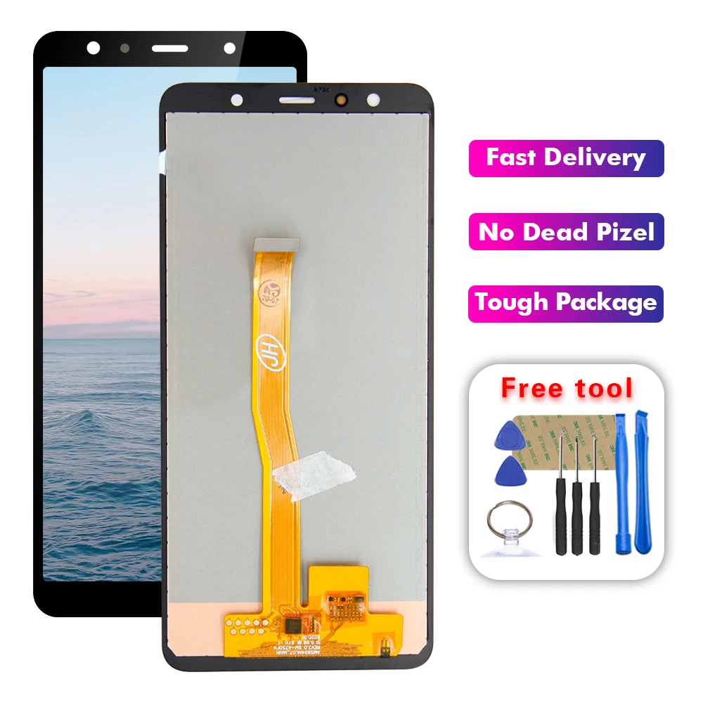 6 0 ''ЖК дисплей для SAMSUNG Galaxy A7 2018 SM-A750F A750F A750 ЖК-дисплей сенсорный экран