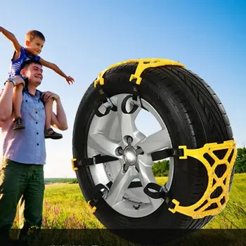 

2018 Double Buckle Car Snow Tire Adjustable Anti-skid Chains Thickened Beef Tendon Wheel Chain for Snow Mud Road Car Supplies