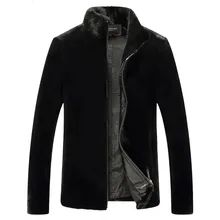 Пальто с натуральным мехом шуба из натуральной норки Зимняя куртка мужская одежда Мужская теплая верхняя одежда из настоящей овчины Veste Homme 8011 MY1590