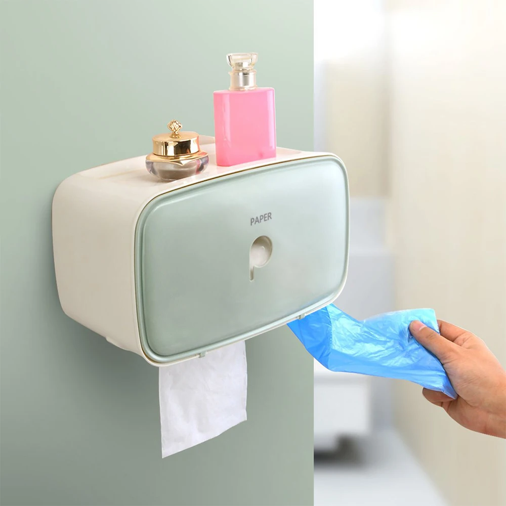 

Toilet Paper Stand No Drilling Toilet Paper Holder Wall Mounted Paper Towel Holder Tissue Dispenser 3 Grid Bathroom Organizer