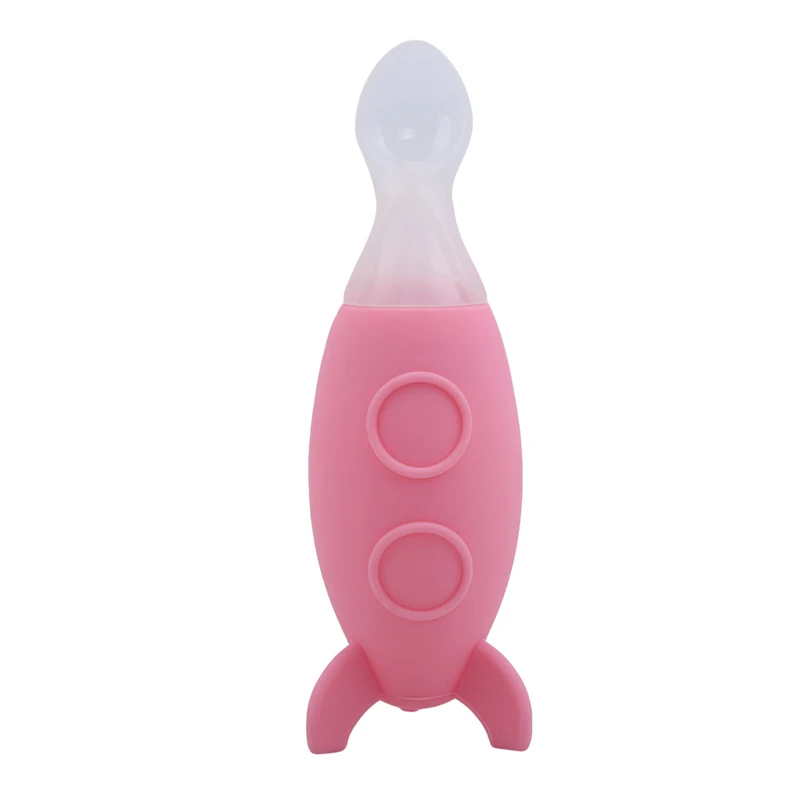 pink Бутылочка для кормления новорожденного ребенка, силиконовая ложка для кормления, бутылочка для каши, детская кормушка, тренировочная пищевая добавка - Цвет: pink