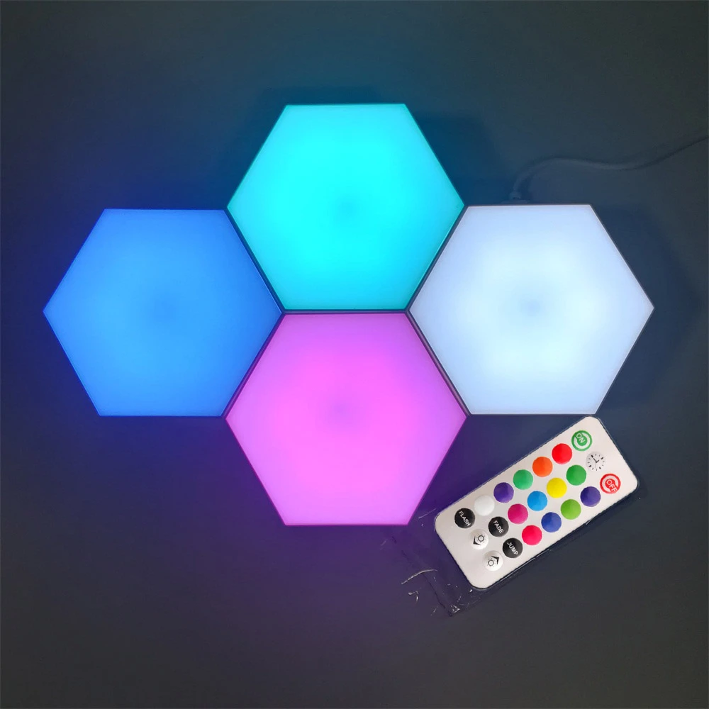 sensib Lámpara hexagonal Quantum para pared luz LED colorida con USB sensib Lámpara hexagonal Quantum para pared luz LED colorida con USB