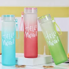 Macaron градиентные красочные прямые матовые стеклянные чашки для влюбленных Pyrex рекламный подарок