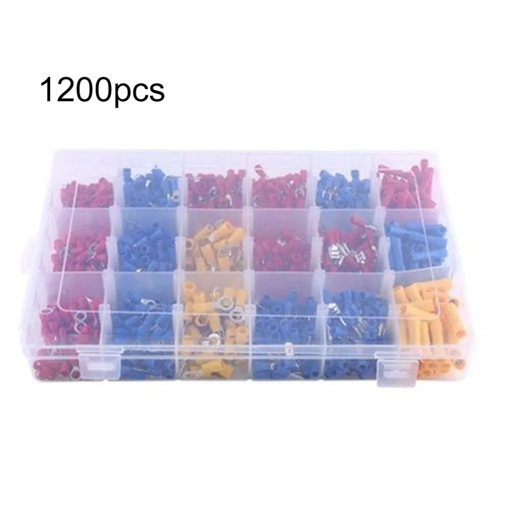 1200 шт обжимные клеммы универсальные 1200 шт Ассорти изолированные клемма для электрического провода обжимные разъемы комплект