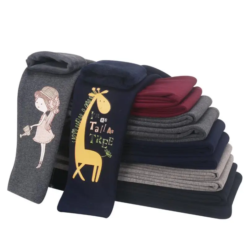 

Baby girls leggings 3-13T kids winter velvet warm pants girls cotton casual pants children cartoon leggings pencil pant trousers