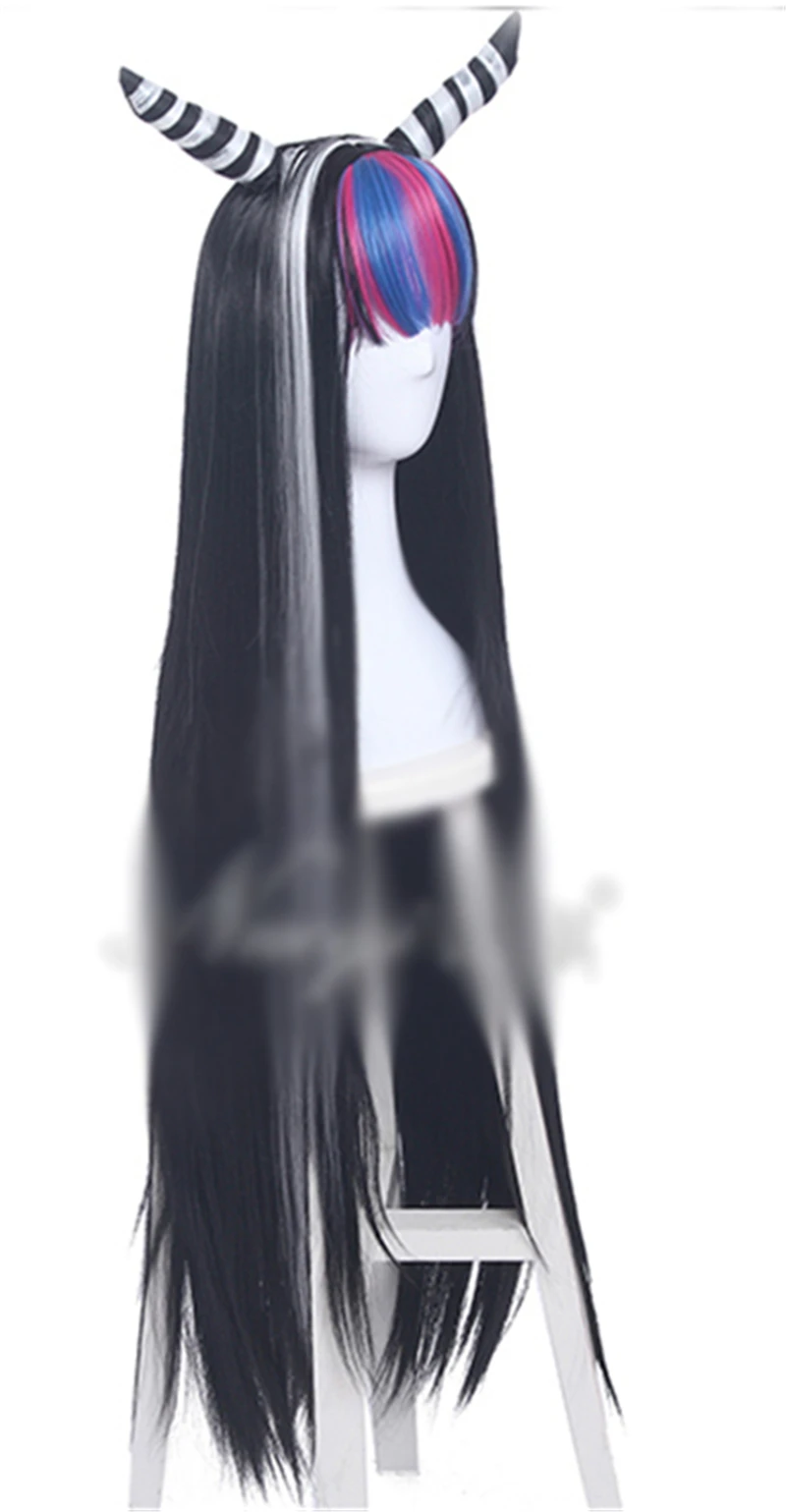 1 шт. аниме Danganronpa 2: Goodbye Despair Mioda Ibuki парик Косплей Длинные прямые смешанные цвета синтетические волосы декоративный реквизит для женщин