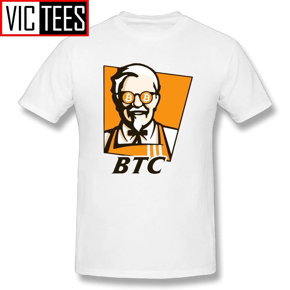Мужские футболки Биткоин BTC рецепт Забавный KFC взрослая футболка персональная взрослая футболка принт на заказ хлопок - Цвет: Белый
