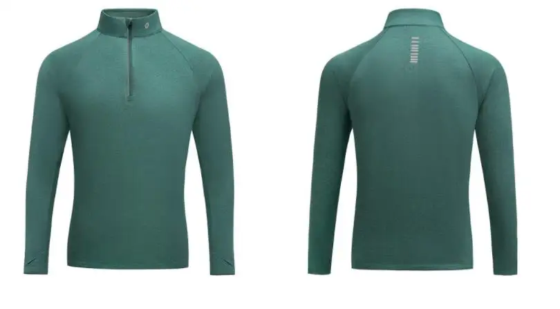 green S Amazfit Мужская футболка с длинными рукавами с одним волшебником, дышащая быстросохнущая замша, сохраняющая тепло, осенняя кофта для фитнеса, кофта для бега - Цвет: green S