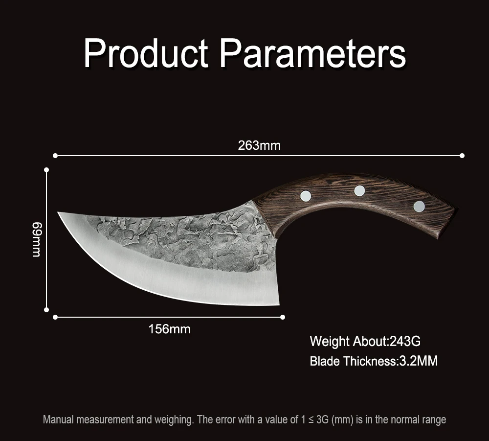 5cr156寸龙泉锤纹后锻打剔骨刀详情 (9)