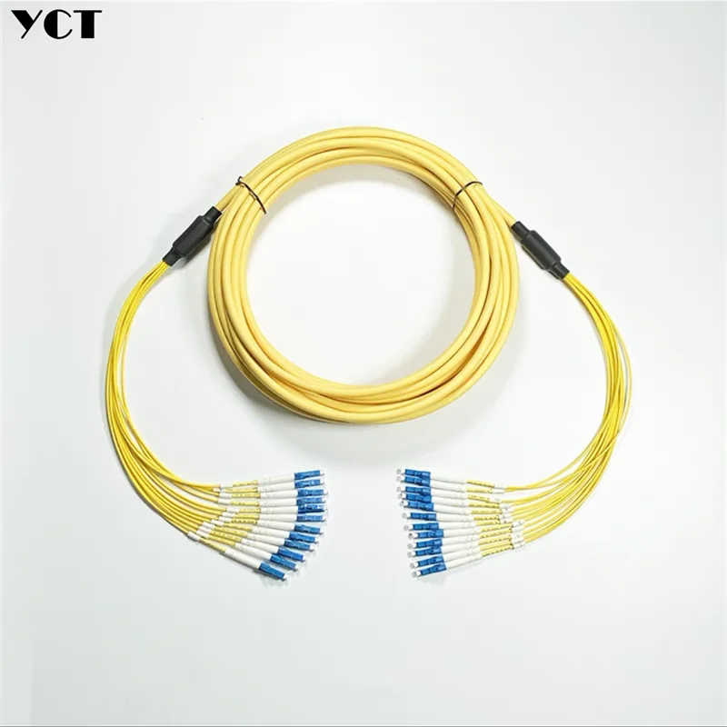 100M indoor 12 core ftth jumper non armored Customized 7.5mm single-mode bundle optical fiber pigtails patchcord SC LC FC ST YCT | Мобильные
