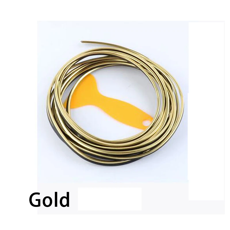 GOLD 5 м автостайлинг части интерьера наклейки украшение дверная полоса литье двери автомобиля приборной панели литье отделка воздуха выход рулевого управления полосы - Название цвета: GOLD