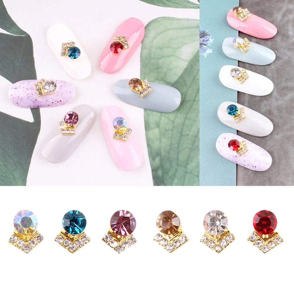 

100pcs/Lot Crystal Alloy Nail Rhinestones 3D Jewelry DIY Manicure Accessories Metal Tiny-Diamond Glass Nail Art Decorations Tc08