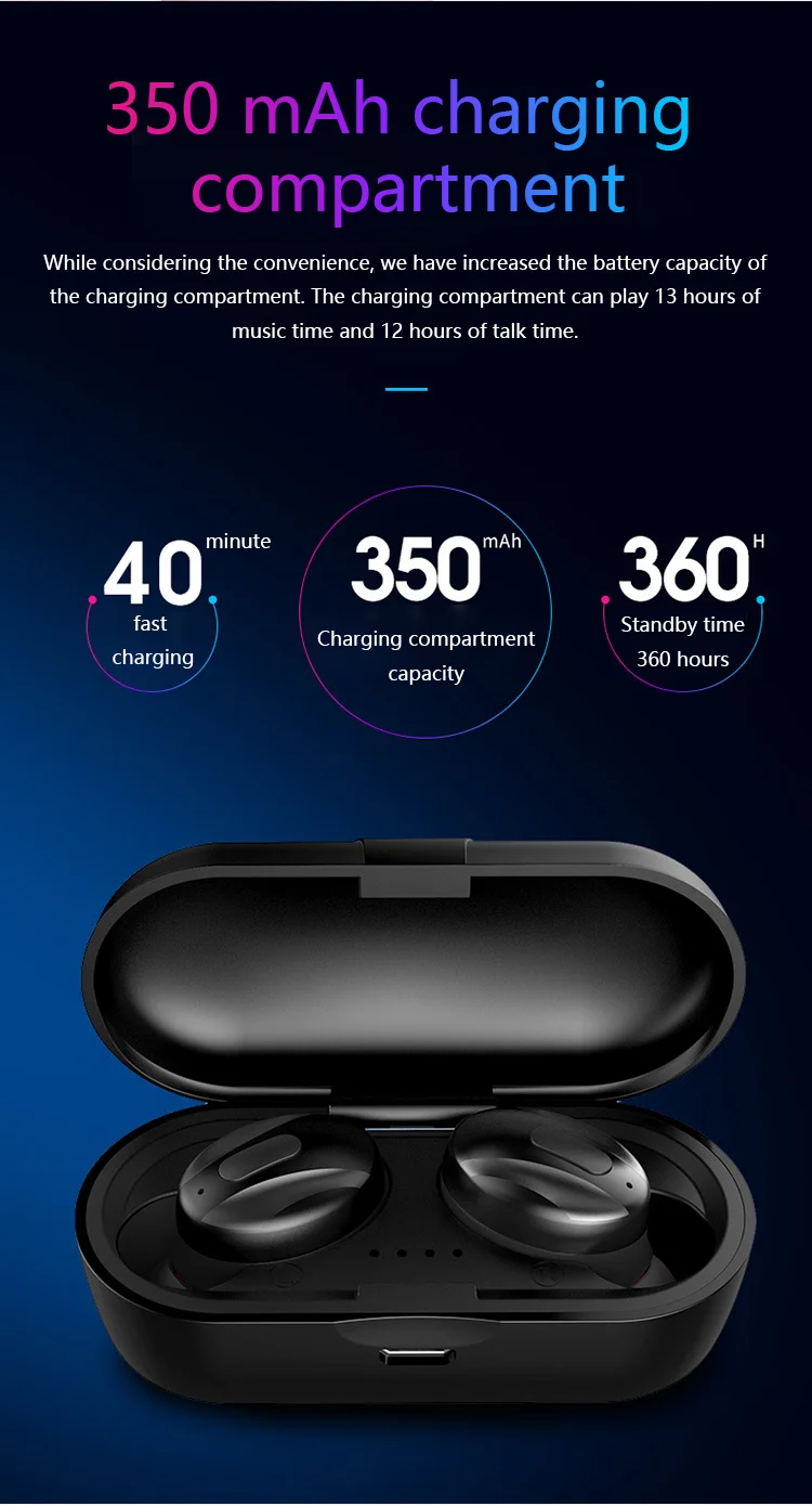 Bluetooth наушники TWS с шумоподавлением, беспроводная Bluetooth гарнитура, стерео спортивные водонепроницаемые наушники для iphone huawei