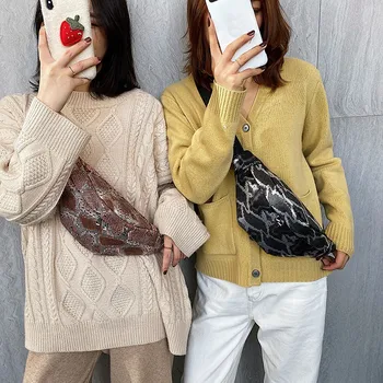 

Fanny Pack Women bag Fashion Women Serpentine Zipper Chest Bag Waist Bag Mobile Phone Bag Belt Bag Waist Pack