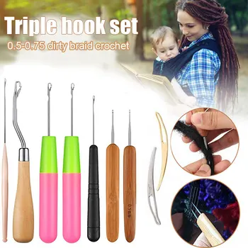 

7/9/5pcs Dreadlocks Crochet Hooks Set Hair Extensions Crochet Weaving Needles Kit for Braid Craft HG99