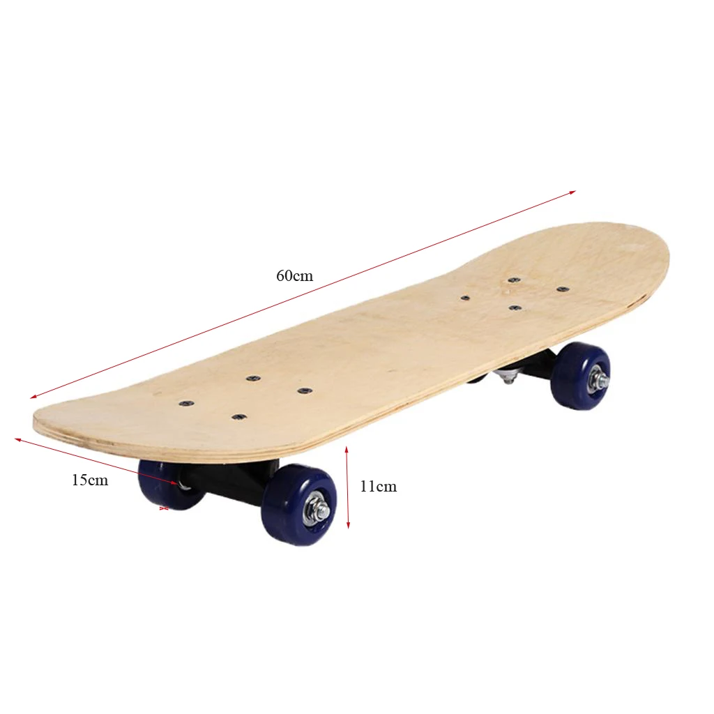Kids Teens Skateboard Blank DIY Painting Blank Deck 60x15cm Cruiser Skating Maple Wood Longboard Sliding Road Skating